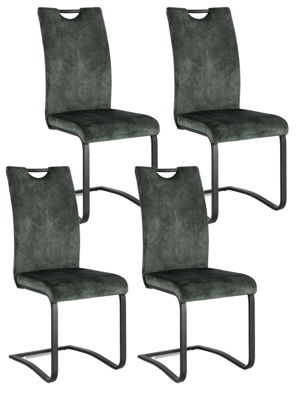 Lot de 4 chaises Kenneth en velours vert foncé 42x56x102h cm prezzo