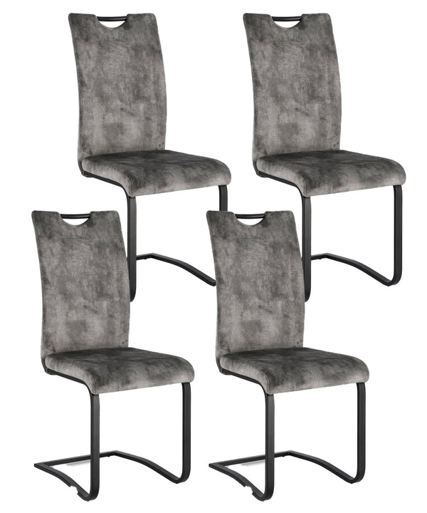 online Lot de 4 chaises 42x56x102h cm Kenneth velours gris