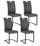 Lot de 4 chaises 42x56x102h cm Kenneth Pu Anthracite