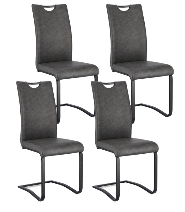 Lot de 4 chaises 42x56x102h cm Kenneth Pu Anthracite prezzo