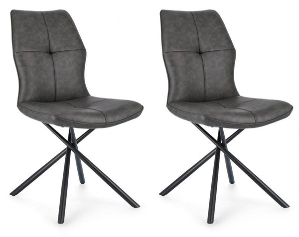 Lot de 2 chaises 50x66x94h cm Kepler Pu Anthracite prezzo