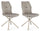 Lot de 2 chaises 50x66x94h cm Kepler Pu Tortora