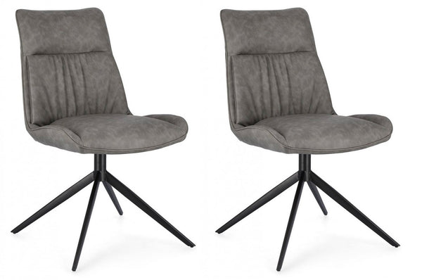 acquista Lot de 2 chaises 50x64x86h cm Jordan Pu Gris