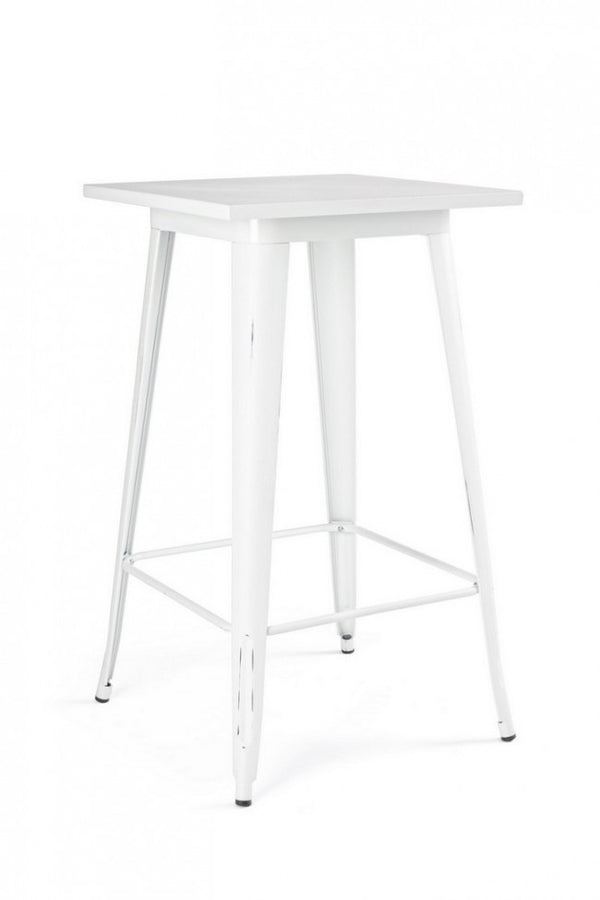 prezzo Minnesota Table de Bar Carrée Blanche Fourmi H103 en Métal