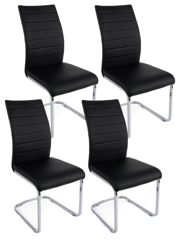 Lot de 4 chaises Myra 41x60x98 cm en simili cuir noir sconto