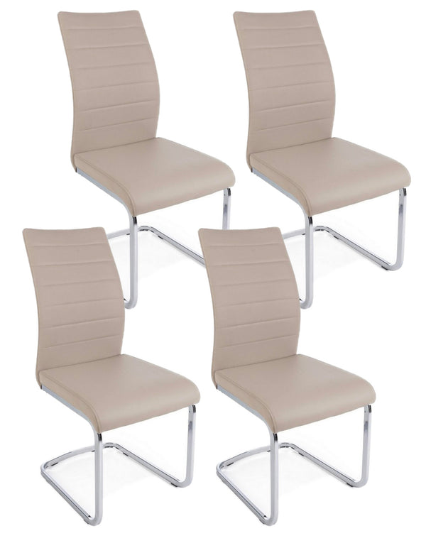 acquista Lot de 4 chaises Myra 41x60x98 cm en éco-cuir Cappuccino