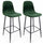 Lot de 2 tabourets 46x39x103 cm Irelia en velours vert foncé