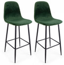 Set 2 Sgabelli 46x39x103 cm Irelia in Velluto Verde Scuro-1