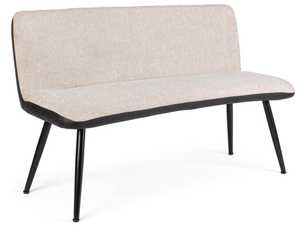 Canapé 2 places 142x47x88 cm en Acier et Tissu Louis Beige online