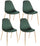 Lot de 4 chaises rembourrées 48x55x85 cm Terry en velours vert foncé