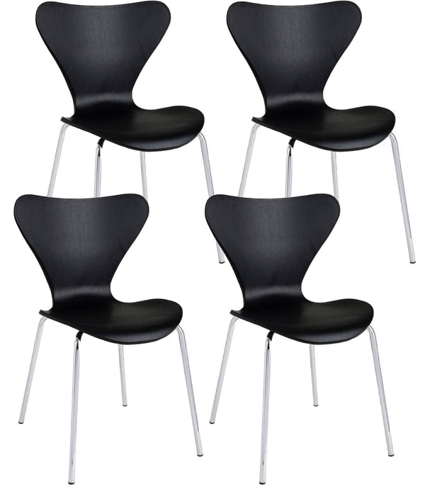 prezzo Lot de 4 chaises 50x49,5x82 cm Tessa en plastique noir