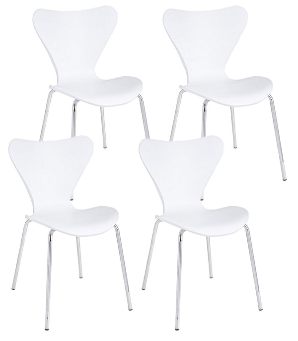 prezzo Lot de 4 chaises 50x49,5x82 cm Tessa en plastique blanc