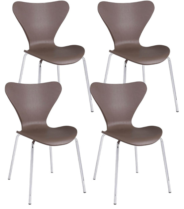 sconto Lot de 4 chaises 50x49,5x82 cm Tessa en plastique Camel