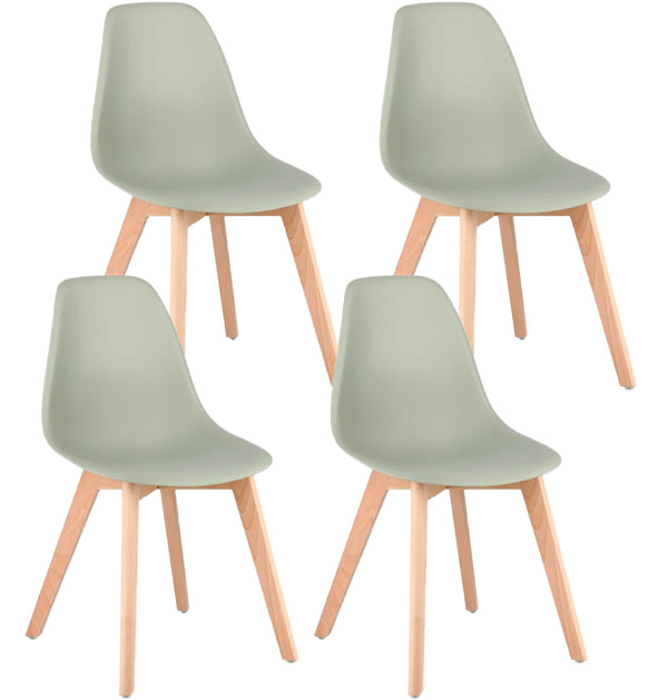 Lot de 4 chaises système 51,5x46,5x86 cm en plastique vert sconto