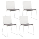 Set 4 Sedie 43,5x50x79 cm Giulia in Poliestere Bianco e Bianco-1