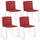 Lot de 4 chaises Giulia 43,5x50x79 cm en polyester chrome et rouge