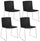 Lot de 4 chaises Giulia 43,5x50x79 cm en polyester chromé et noir