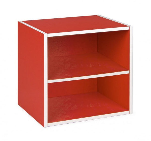 online Cube avec étagère composite en bois rouge