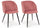 Lot de 2 chaises 53x57x81,5h cm Queen Velvet Blush