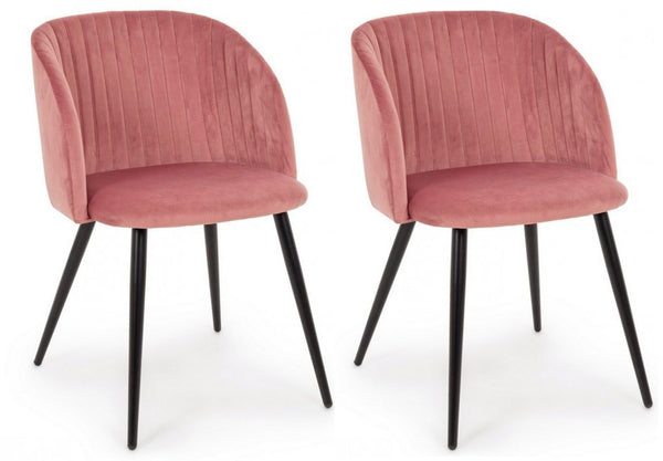 Lot de 2 chaises 53x57x81,5h cm Queen Velvet Blush prezzo