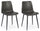 Lot de 2 chaises 44x50x80h cm Kyra Pu Anthracite Vintage