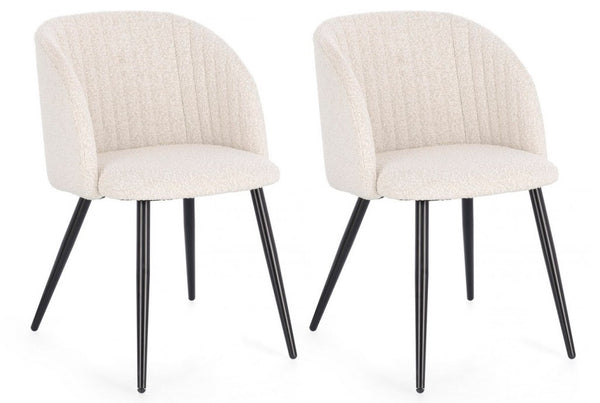 Lot de 2 chaises Queen 53x57x81,5 cm en Bouclé Ivoire online