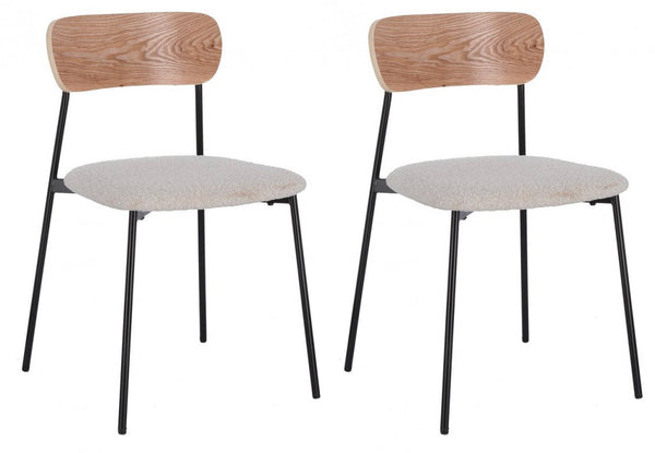 Lot de 2 chaises Genevieve 46x49x76,5 cm en polyester ivoire sconto