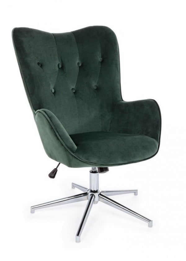 sconto Fauteuil en Velours Vert Farida en Velours