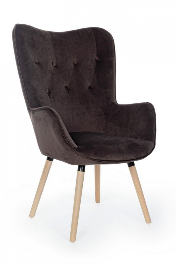 Marmot Grey Juliet Velvet Fauteuil en Velours Gris acquista