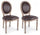 Lot de 2 chaises 48x46x96h cm Mathilde Dark