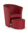 Fauteuil Rita avec Pouf en Similicuir Rouge