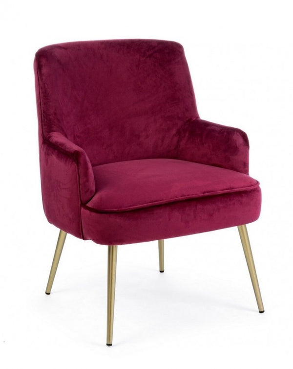 prezzo Fauteuil Clelia en Tissu Effet Velours Bordeaux