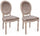 Lot de 2 chaises 48x46x96h cm Mathilde Tortora