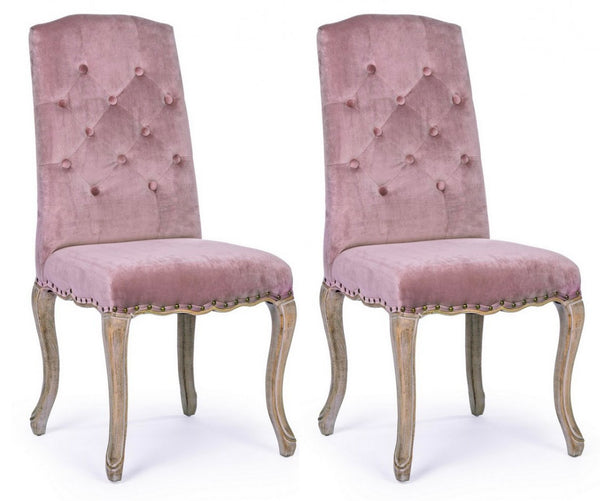 Lot de 2 chaises rembourrées 51x53x99 cm Mathilde en velours sconto