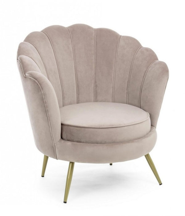 Fauteuil Giliola en Tissu Effet Velours Gris prezzo