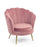 Fauteuil Giliola en Tissu Effet Velours Rose