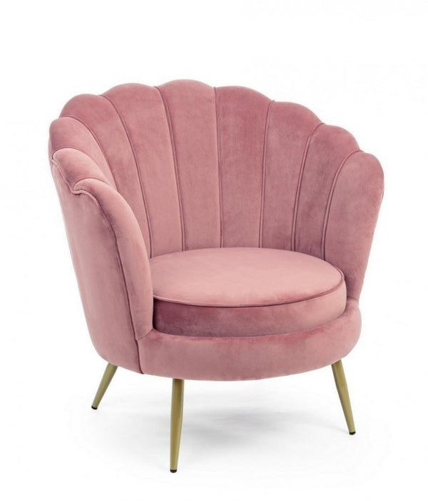 Fauteuil Giliola en Tissu Effet Velours Rose sconto