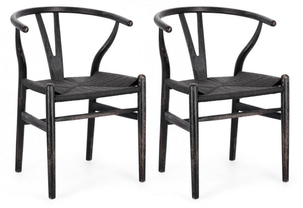 Lot de 2 chaises Artas 50x41x77 cm en bois noir online