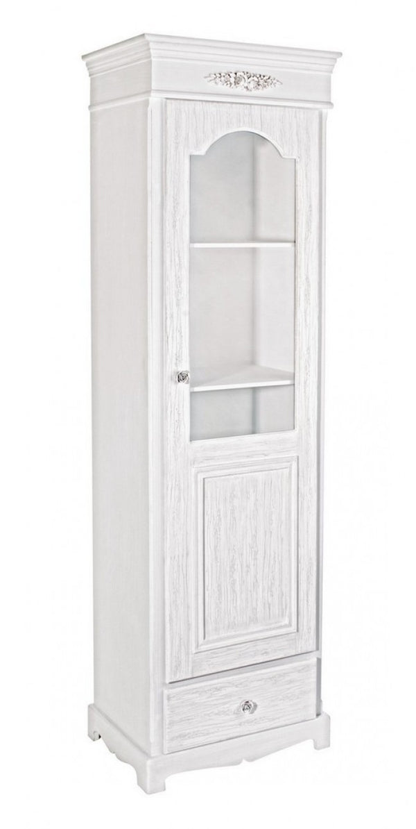 acquista Blanc Vitrine 1 Porte 1 Tiroir H170 en Bois