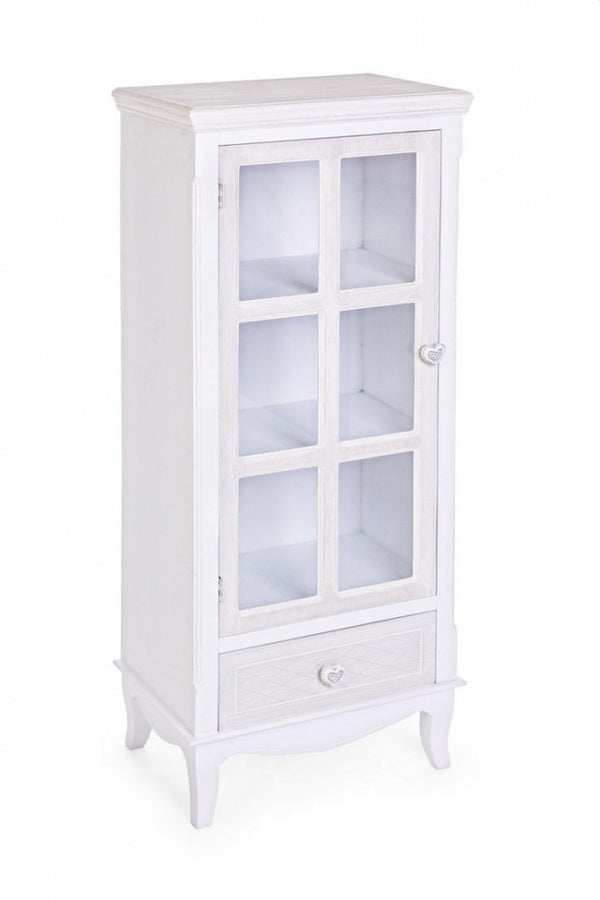 sconto Vitrine 1 Porte 1 Tiroir Charlene en Bois