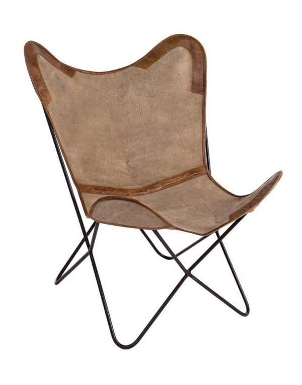 Fauteuil Eaton beige en cuir beige online