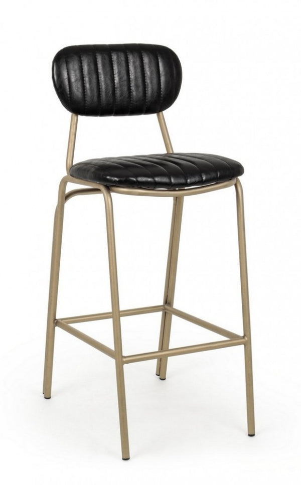 sconto Tabouret de bar noir Addy recouvert de similicuir