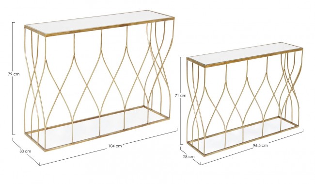 Set 2 Consolle Elenor in Metallo-2