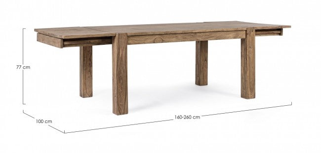 Tavolo Allungabile 160-260x100 cm Salford in Legno-3