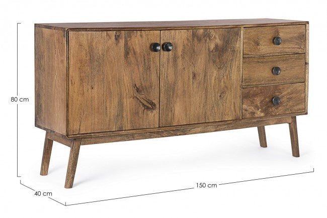 Credenza 2 Ante 3 Cassetti Sylvester in Legno-2