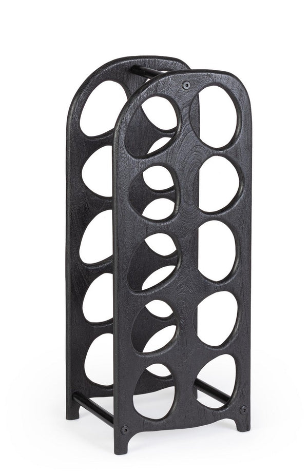 sconto Porta Bottiglie da 10p 27x20x67 cm in Legno Yukon Nero