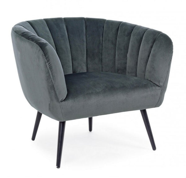 Fauteuil Velours Gris Avril sconto