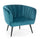 Fauteuil Velours Bleu Paon Avril