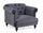 Fauteuil Blossom Gris en Tissu Effet Velours