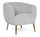 Fauteuil Linsay en Tissu Effet Velours Gris